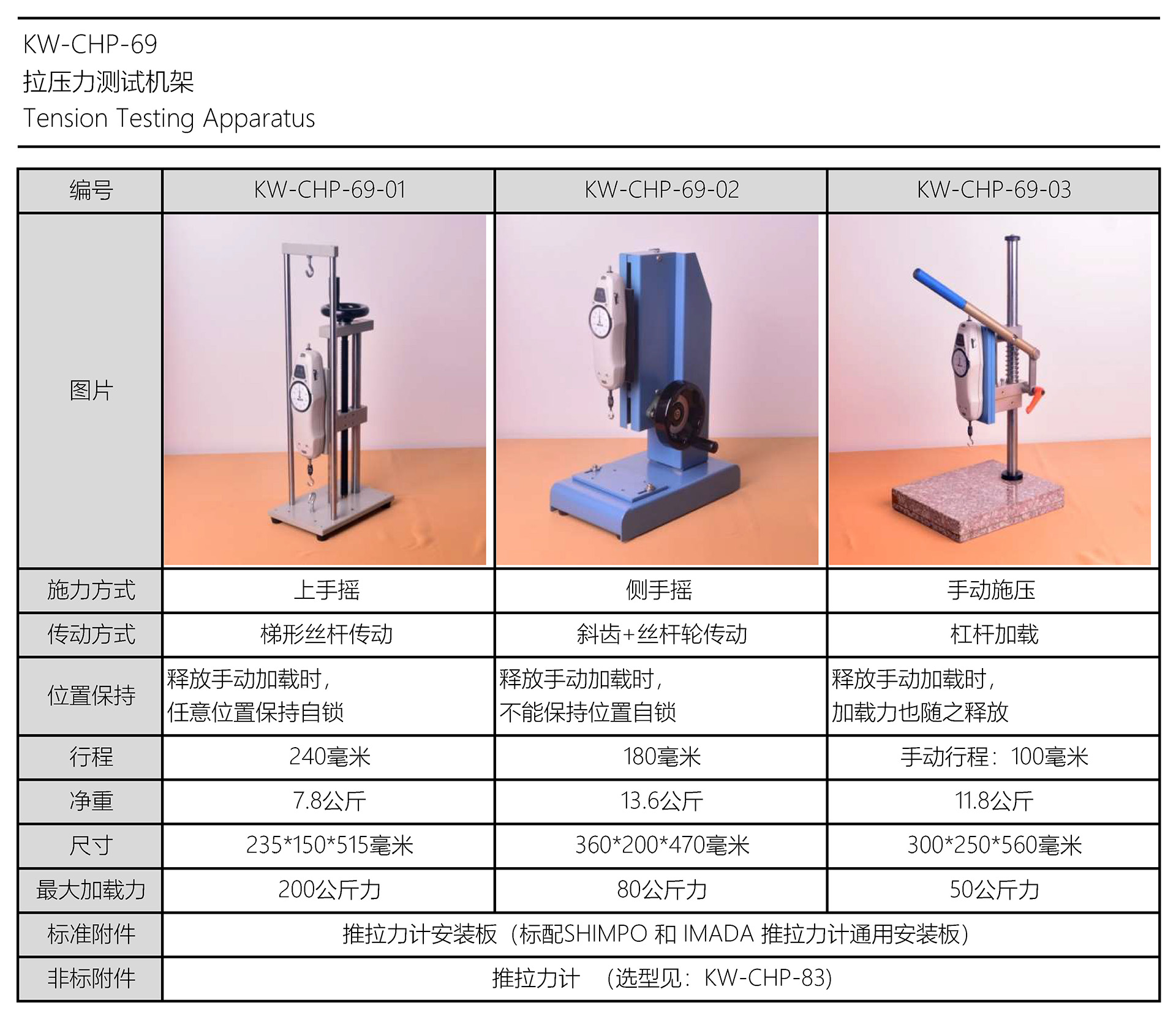 拉壓力測試機架